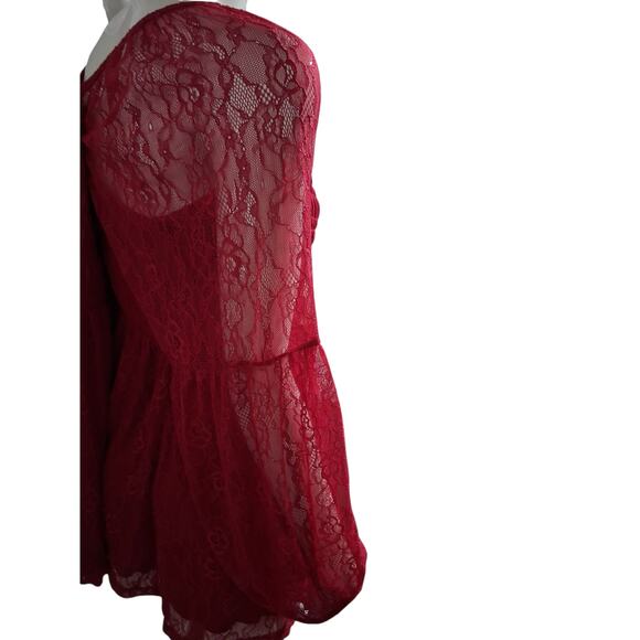 TORRID Fairygoth Whimsy Lace Women's size 4X Smocked Bodice Babydoll Vampire Top - Picture 8 of 11